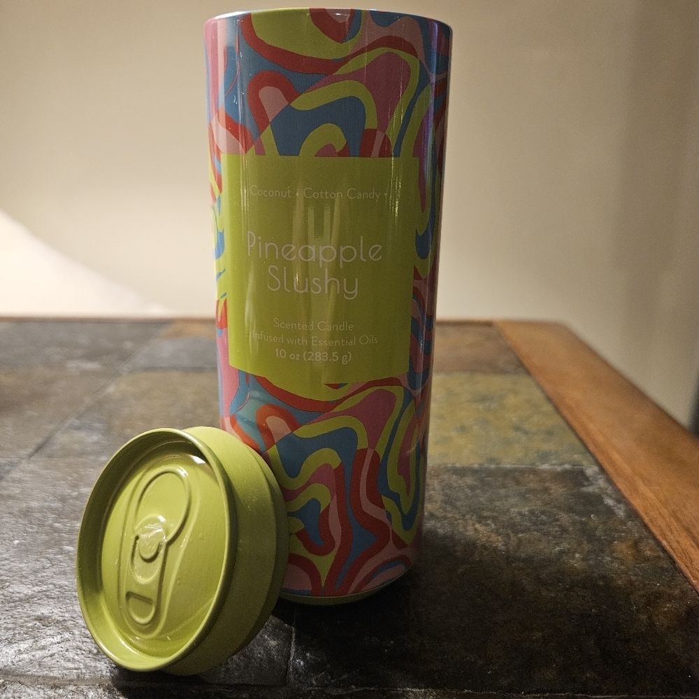 Target Tin Can Candle Pineapple Slushy 10.oz.  2"x 6"